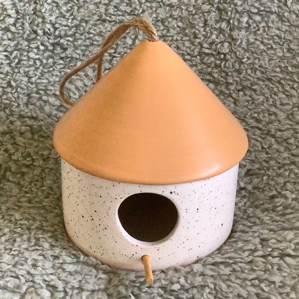 Ceramic Bird House NWT Speckled Glaze Crescent Enterprise Co. 5”x5”x6.75” - Picture 1 of 15